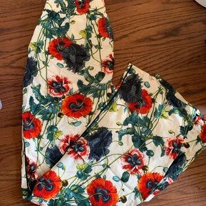 H&M poppy print trouser pants
